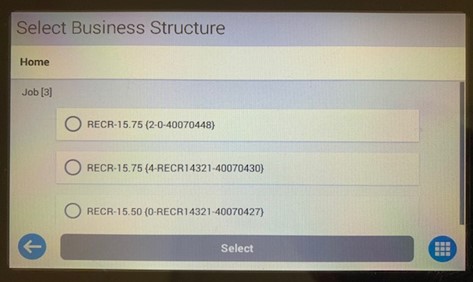 Image showing current LLTS screen on physical timeclock